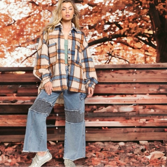 POL Plaid Shirt Jacket Shacket - Picture 8 of 10